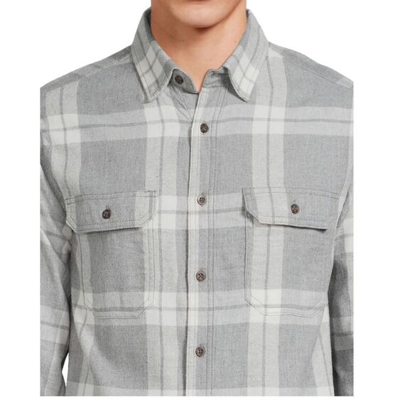 GEORGE Mens Super Soft Long Sleeve Flannel Shirt Size XL  46-48 Gray Plaid NWT - Picture 1 of 6